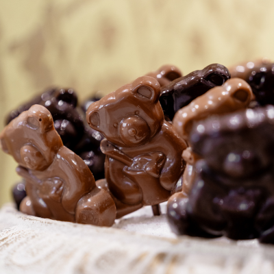 Sucette chocolat praliné lait